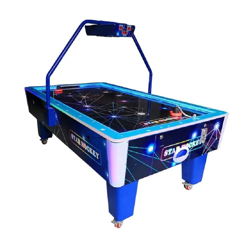 เครื่องเกมตู้โต๊ะฮ็อกกี้น้ำแข็งโค้งเครื่องเกมฮ็อกกี้ในร่มใช้เหรียญเล่นฮอกกี้อากาศพื้นผิวโค้ง