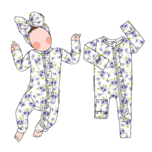 Nuovo modello di moda stampa personalizzata pagliaccetto con cerniera Design primavera autunno <span class=keywords><strong>abbigliamento</strong></span> morbido - Product Image 5