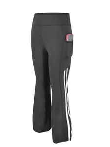 Cộng Với Kích Thước Cao Eo Tummy Kiểm Soát Chuông Rộng Chân Yoga Quần Với Túi Bên Dải Xà Cạp Flare Túi Cho Phụ Nữ - Product Image 5