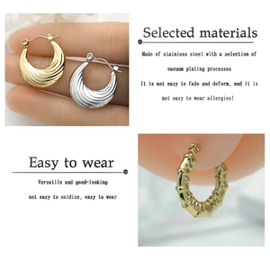 2025년 신상품 트렌디 주얼리 여성 파티 선물용 볼드 스테인리스 스틸 링 귀걸이 - Product Image 3