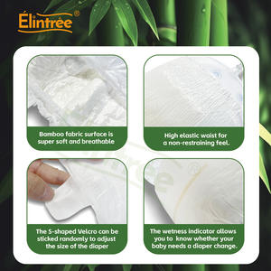 Elintree Fourniture d'usine de couches biodégradables Couches pour bébé en fibre de bambou TCF extra-absorbantes avec noyau SAP japonais - Product Image 5