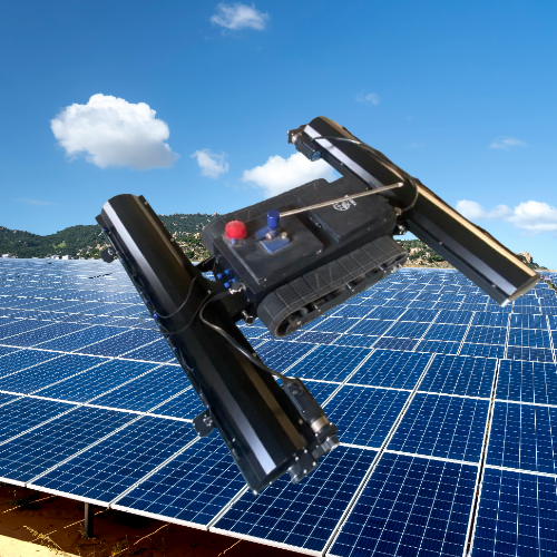 Lithium Battery Powered PV Module Cleaner Intelligent Remote Control Operations Solar Panel Cleaning Robot