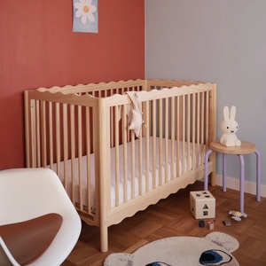Cunas Modernas con Diseño de Ondas, 4 en 1, Convertibles en Cama para Niños Pequeños con Barandas de Seguridad - Product Image 5