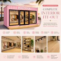 Boutique mobile de vêtements en conteneurs préfabriqués en acier modernes pour l'extérieur