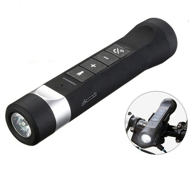 5-in-1 Multifunction for MP3 Music Player Stereo Bike Cycling Torch Flashlight Power Bank FM Radio Supports WAV Audio Long