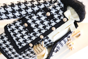 Conjunto de Ropa Infantil Elegante para Primavera/Otoño 2022, Chaqueta y Falda a Cuadros - Product Image 5