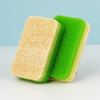 Nouvelles éponges filtrantes double face en loofah pour le nettoyage de la vaisselle et de la cuisine