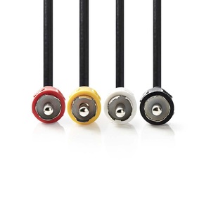 <b>Rca</b> Video <b>Cable</b> 4x <b>Rca</b> Male Male 2m Black - Product Image 1