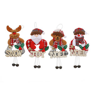 Nouvelles décorations de Noël transfrontalières, ornements pour sapin de Noël, lettres en bois, père Noël, bonhomme de neige, ornements en forme de cloche - Product Image 5