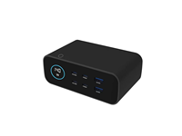 Estación de Carga Universal de Escritorio GaN de 140W, 6 Puertos (Carga Rápida PD QC), Pantalla Digital, Cargador para Oficina, Hogar y Viajes