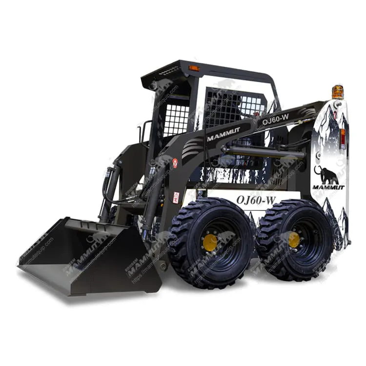 0.4m3 bucket mini selip steer aliran hidrolik tinggi oj60 850kg skid Steer Loader dengan sertifikat CE