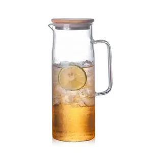 Jarra de infusión de frutas de vidrio borosilicato, sin BPA, 50 oz/1500 ml