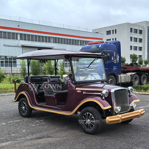 Voiture de tourisme électrique classique de luxe rétro 6 places, chariot de golf vintage à batterie pour la réception d'hôtel et le tourisme en zone panoramique - Product Image 6