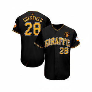 Venta al por mayor personalizable béisbol y softbol equipo ropa deportiva logotipo personalizado en negro dorado y blanco Jersey - Product Image 1