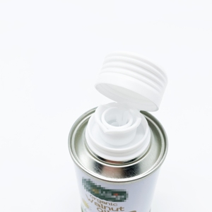 Petite boîte ronde en fer blanc de 100 ml de qualité alimentaire pour huile de noix, huile comestible, huile d'olive - Product Image 6