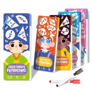 Tarjetas <span class=keywords><strong>de</strong></span> Aprendizaje Fraccional, Material Didáctico <span class=keywords><strong>de</strong></span> Aritmética para Primaria, Tarjetas <span class=keywords><strong>de</strong></span> Suma, Resta y Multiplicación - Product Image 1