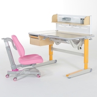 Bureau d'étude ergonomique moderne réglable en hauteur en bois et acier avec étagère pour chambre à coucher, adapté aux enfants de 0 à 18 ans