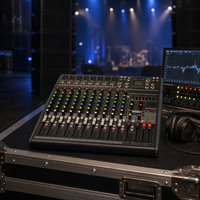 Console de mixage audio 12 canaux en plastique DSZ avec interface USB-XLR pour spectacles en extérieur et karaoké familial - Mixage stéréo professionnel