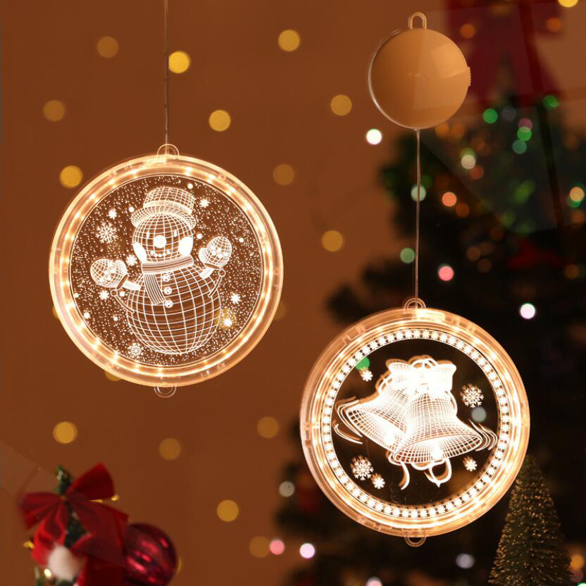 Новые рождественские украшения, огни, 3D Подвесные светодиодные украшения для комнаты, окна, рождественской елки, рождественские огни