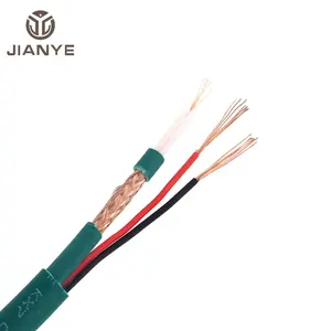Factory supply KX6 Cable with power, 50 Ohm solid PE Coaxial cable for algeria french Italia standard kx6+2DC