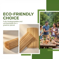 Brochettes de barbecue 100% bambou, bâtonnets jetables robustes pour barbecue et grillades