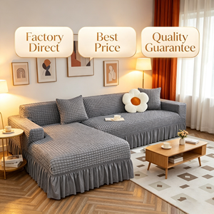 Funda de Sofá de Lujo Moderna de Tela Seersucker, Protector de Muebles Suave y Lavable de Alta Gama, Antiarrugas, para Decoración de Salas de Estar, Villas o Penthouses - Product Image 1