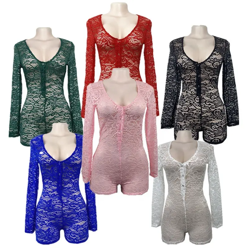 Pijama de renda transparente, peça única para mulheres, renda sensual, de renda, transparente, onsis, adulto, renda, peça única, venda imperdível