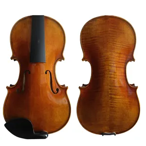 4/4手工小提琴强力音调学生小提琴小提琴强力声音与一个免费的小提琴盒漂亮的火焰脖子