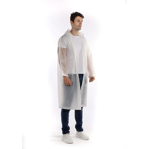 Semi-Transparent White Plastic EVA <strong>Raincoat</strong> Lightweight Breathable Reusable Waterproof Jacket for Outdoor Camping - Product Image 3