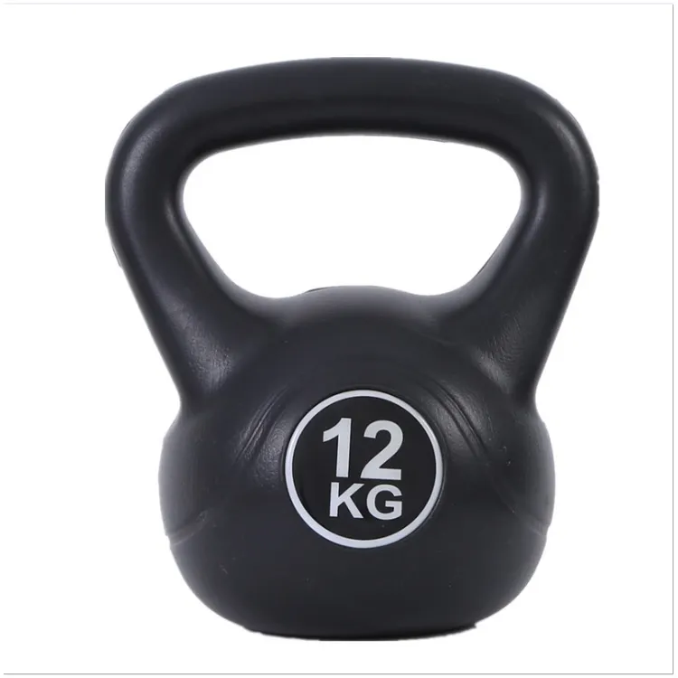 Wholesale Custom Strength Training Sports Quality Black Exercise Cement cheap Dumbbell Kettlebell Set For Gym Fitness