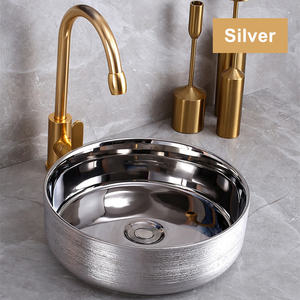 Современная простая керамическая раковина из розового золота ручной работы с фарфоровым камнем раковина для дома и отеля с одним отверстием для установки на смеситель для ванной комнаты - Product Image 2