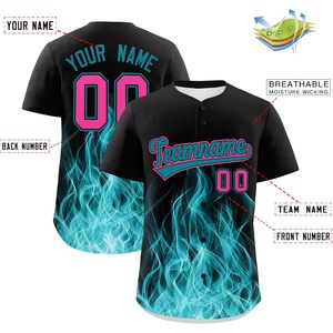 Custom Men's Baseball Jersey Personalized Button <b>Down</b> Short Sleeve Moisture Wicking Sublimated Print Teamname 00 Uniform - Product Image 3