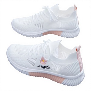 Nouvelles Chaussures de Sport <span class=keywords><strong>Femme</strong></span> Printemps-Été en Tissu Volant, Chaussures de Course Tendance Joker, Respirantes en Maille Florale Décontractée - Product Image 1