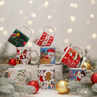 Taza de Cerámica Navideña para Sublimación, Taza de Café, Artículos de Bebida para las Fiestas, Taza de Regalo con Logotipo Personalizado para el Hogar y la Oficina