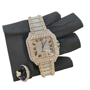 Montre mécanique de luxe en acier inoxydable avec moissanite de haute qualité, style hip-hop, personnalisable, étanche 10 bars, vente en gros directe usine, idéale comme cadeau - Product Image 1