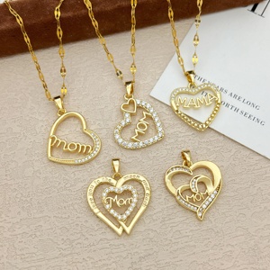 Jeutelis Joyería de Cobre al por Mayor, Collar con Colgante en Forma de Corazón con <span class=keywords><strong>la</strong></span> <span class=keywords><strong>Palabra</strong></span> MAMÁ - Set de Regalo para el <span class=keywords><strong>Día</strong></span> de <span class=keywords><strong>la</strong></span> Madre, Colección de Cobre para Mamá - Product Image 3