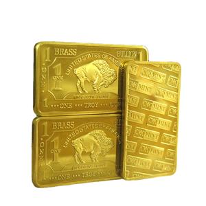 工厂供应金属工艺品1 oz实心黄铜水牛棒，棒背面有CMC薄荷古董硬币 - Product Image 6