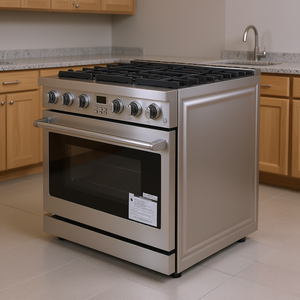 Estufa de Gas Independiente de Acero Inoxidable de 36 Pulgadas con 6 Quemadores y Horno, Electrodoméstico de Cocina - Product Image 2