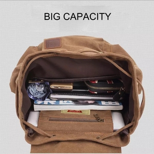 Sac à dos de loisirs scolaire antivol personnalisé, sac de randonnée pour homme, sac de voyage vintage en toile, sac à dos de marque en toile de voyage - Product Image 3