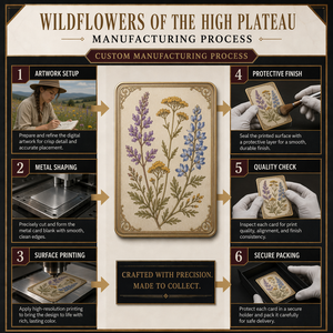 Tarjeta Coleccionable Metálica Personalizada con Impresión HD <span class=keywords><strong>de</strong></span> Flores Silvestres del Alto Plato, Recuerdo en Oro Antiguo, Regalo para Amantes <span class=keywords><strong>de</strong></span> <span class=keywords><strong>la</strong></span> Botánica - Product Image 3