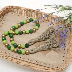 Acasa Arto Día de San Patricio cuentas espaciadoras de madera coloridas manualidades DIY Casa de Campo madera pulida encanto decoración de fiesta en casa adornos - Product Image 5