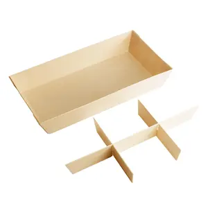 Boîte de rangement empilable couverts en bois, vaisselle jetable de qualité alimentaire boîte de rangement