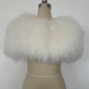 Sciarpa/Stola Invernale da Donna in Vera <span class=keywords><strong>Pelliccia</strong></span> Mongola, Modello Cape Pullover, Elegante e alla Moda - Product Image 4