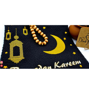 Vente en gros de mouchoirs en coton doux pour femmes, broderie, imprimés Ramadan Kareem, serviette de cuisine, Ramadan Mubarak, décoration festive pour la maison - Product Image 4