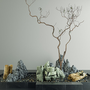 Moderno personalizzabile grande cavallo ubriaco rami secchi decorazione in legno giallo cipresso vero tronco albero morto pavimento paesaggio digitale - Product Image 3