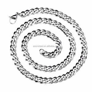 Collar Cubano para Hombre, Joyería de Acero Inoxidable, Cadenas de Eslabones Dorados de 7mm/10mm en Venta - Product Image 4