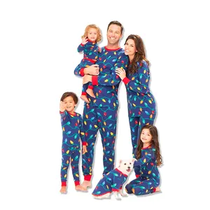 Family Matching Mommy and Me Christmas Pajamas Set Winter Warm Sleepwear Pjs Set For Couples And Kids