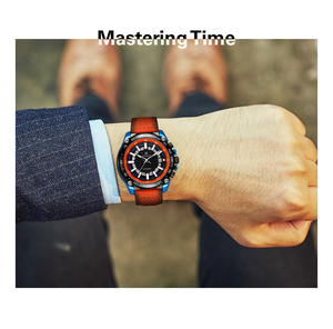 Reloj FORSINING FSG8279 de Lujo para Hombre, Reloj Automático Impermeable, Reloj Mecánico Genuino para Hombre, Correa de Cuero Naranja, Mecanismo de Relojería 2024 - Product Image 3