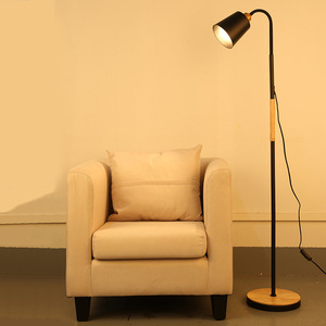 Modern LED Floor Lamp Plug-In Middle Size Metal & Wooden Black/<b>White</b> 3000K/6500K Home Lighting for Living Room <b>Bedside</b> Bedroom - Product Image 5