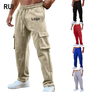 Pantalones Casuales de Lona para Hombre RUIQUWIN con Logotipo Personalizado, Corte Recto, Suaves, Cómodos, con Cordón Ajustable, para Gimnasio, Entrenamiento, Deporte - Product Image 1